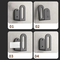 Range-Couvercle Mural Adhésif Noir en Acier au Carbone, Lot de 2 Supports