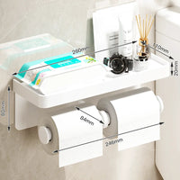 Porte-Papier Toilette Mural Aluminium avec Tablette, à l'Unité ou Lot de 2, 4 Finitions