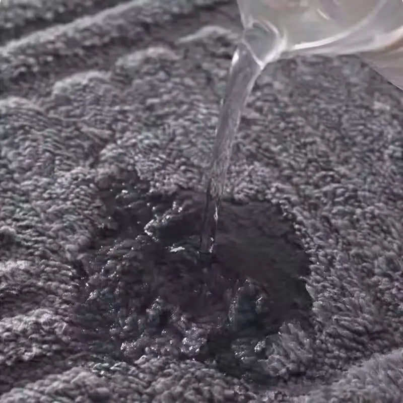 Tapis de Bain Gris Absorbant Motif Géométrique Antidérapant
