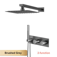 Douche Encastrable Thermostatique Pomme de Pluie Carrée, Plafond ou Mural, 4 Finitions