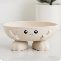 Porte-Savon Original Visage Souriant avec Pieds, Coupelle à Poser, 4 Couleurs