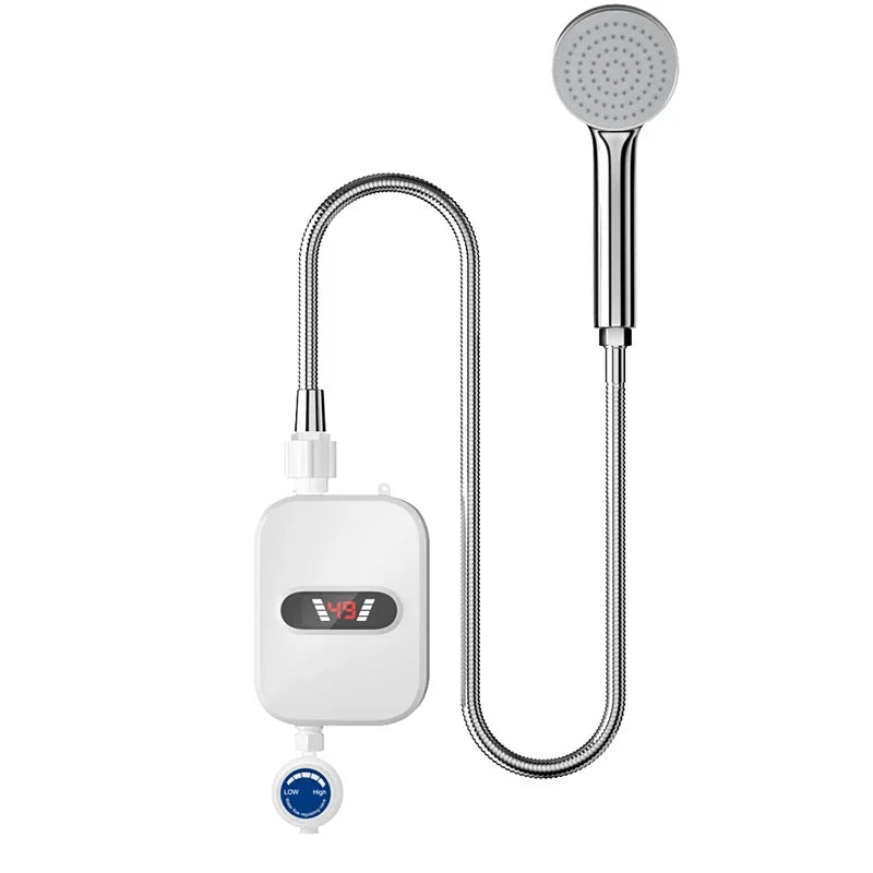 Mini Chauffe-Eau Instantané 3 500 W avec Douchette, Fiche Européenne, Britannique ou Américaine