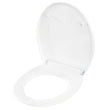 Abattant WC Frein de Chute Forme D ou O, Clipsable, PP Blanc