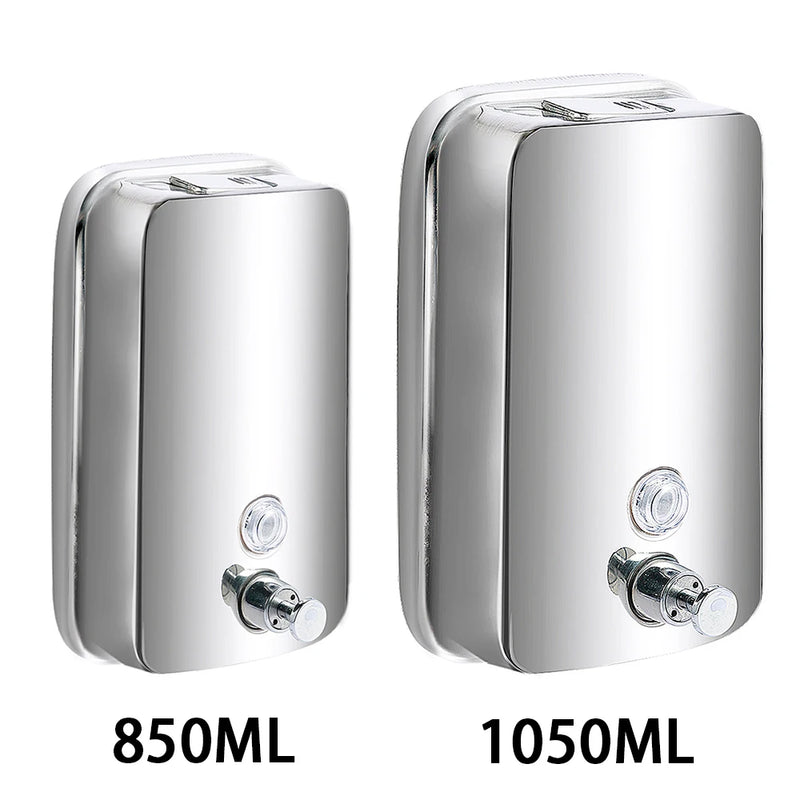 Distributeur de Savon Mural en Inox Grande Capacité