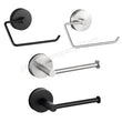 Porte-Papier Toilette à Ventouse Inox Noir Mat ou Nickel Brossé, Sans Perçage