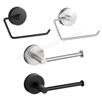 Porte-Papier Toilette à Ventouse Inox Noir Mat ou Nickel Brossé, Sans Perçage