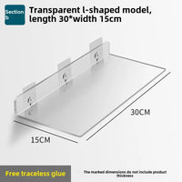 Étagère Salle de Bain Murale en Acrylique Transparente, Sans Perçage