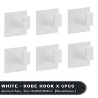Patère Adhésive Sans Perçage Aluminium 1 à 6 Pièces
