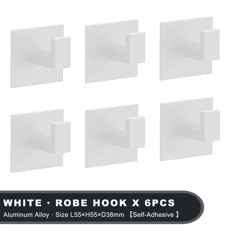 Patère Adhésive Sans Perçage Aluminium 1 à 6 Pièces