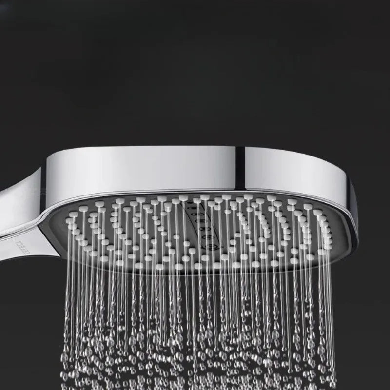 Pommeau de Douche Carré 13 cm, 3 Modes, Noir, Gris ou Argenté