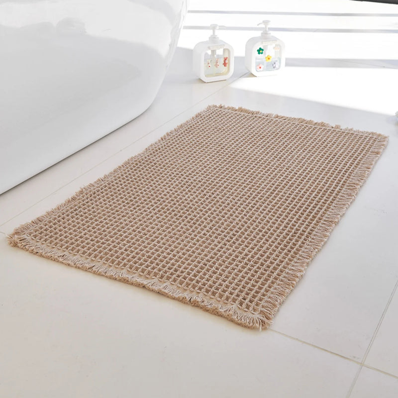 Tapis de Bain Antidérapant Absorbant à Franges