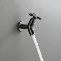 Robinet Lave-Main Mural Eau Froide à Croisillon en Laiton, 4 Coloris