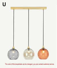 Suspension Cuisine Globes en Verre Coloré Texturé, 1 à 8 Têtes