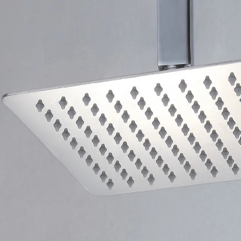 Pommeau de Douche Pluie Carré Inox Ultra-Mince, 15, 20, 25 ou 30 cm