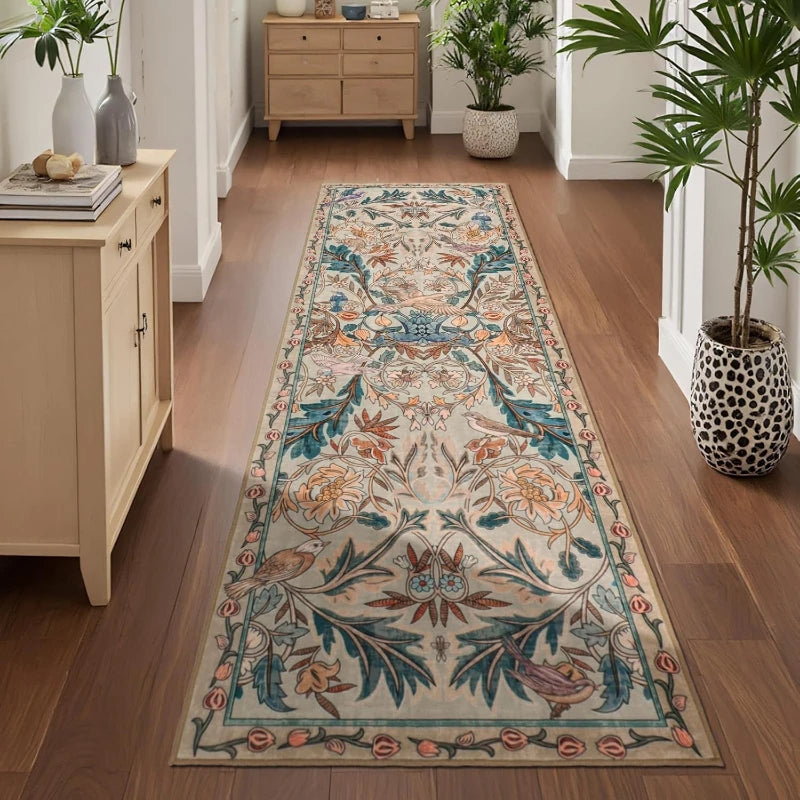 Tapis de Cuisine Long Floral Lavable Antidérapant, 5 Motifs