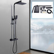 Colonne de Douche Thermostatique Noire, Pommeau Pluie 27 x 18 cm