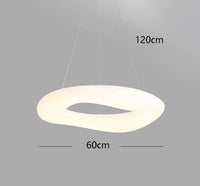 Suspension Cuisine LED Anneau Blanc, Simple ou Double, 60 à 90 cm