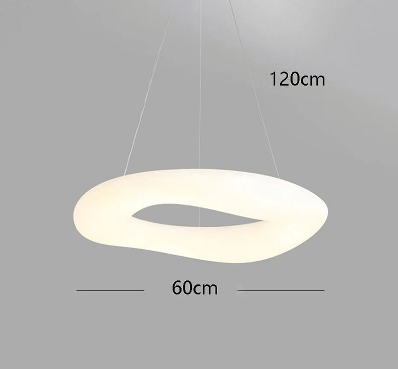 Suspension Cuisine LED Anneau Blanc, Simple ou Double, 60 à 90 cm