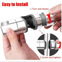 Support Douchette Coulissant pour Barre de Douche 18 à 25 mm, Rotation 360°