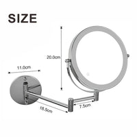 Miroir Grossissant Lumineux Mural Chromé Double Face x5, x7 ou x10 20 cm