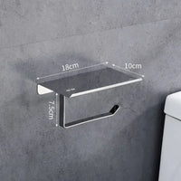 Porte-Papier Toilette Mural Inox 304 Chromé avec Tablette