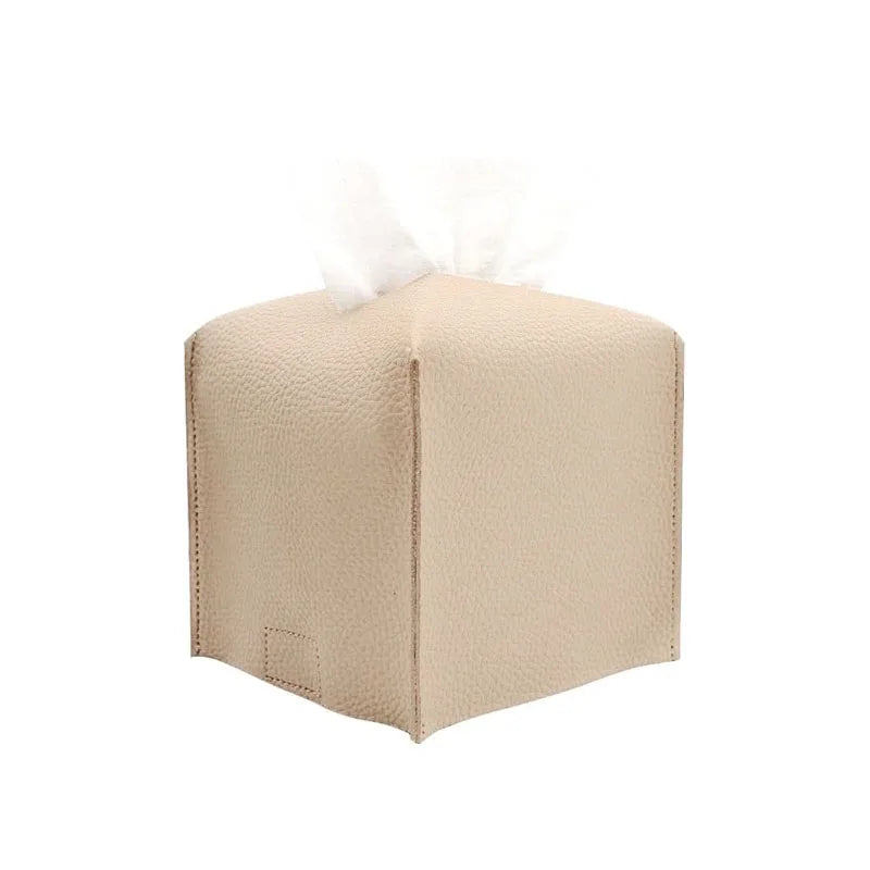 Boîte à Mouchoirs Housse en Simili Cuir, Carrée ou Rectangulaire, 6 Coloris