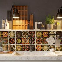 Carreaux Adhésifs Crédence 15 cm, 27 Motifs Colorés, 12 ou 24 Pièces
