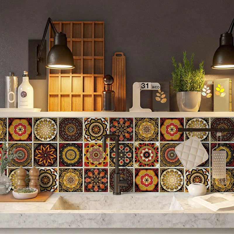 Carreaux Adhésifs Crédence 15 cm, 27 Motifs Colorés, 12 ou 24 Pièces