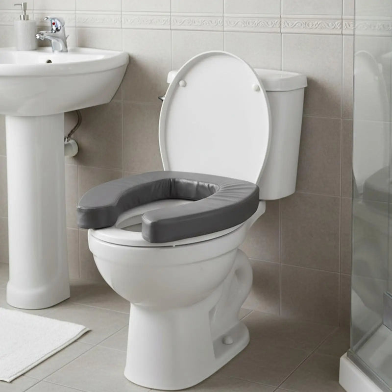Rehausseur WC Adulte Rembourré 5 cm, Antidérapant, 4 Coloris