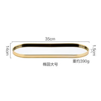 Plateau Miroir Doré Ovale ou Rectangulaire de 30 à 35 cm