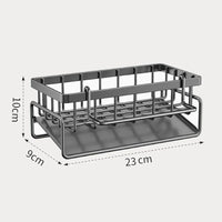 Organisateur d'Évier Acier Carbone Auto-Drainant avec Porte-Serviette