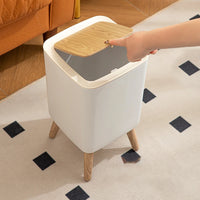 Poubelle Salle de Bain à Pression Blanche 10 Litres
