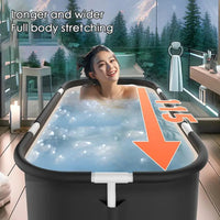 Baignoire Pliable Adulte 115 x 60 cm Noire, Double Vidange