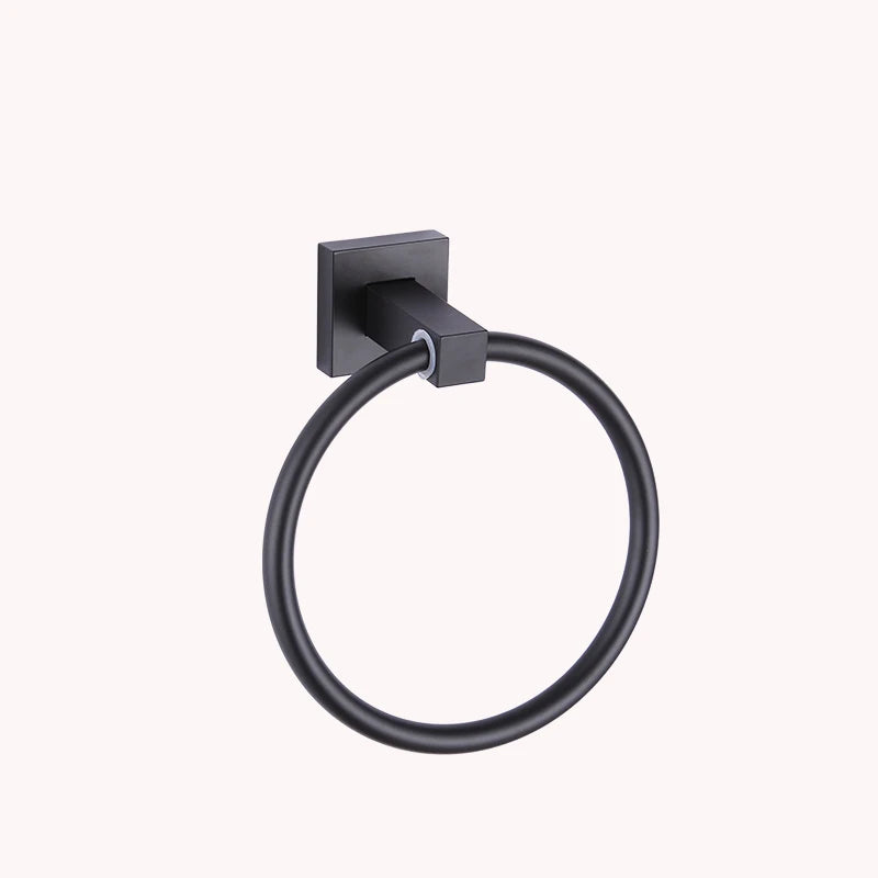 Accessoires Salle de Bain Aluminium Noir Mat à la Pièce, 19 Articles