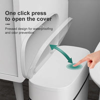 Poubelle Salle de Bain Étanche à Pression Blanche 14 Litres