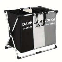 Panier à Linge Pliable 1 ou 3 Compartiments, Noir ou Gris