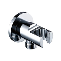 Support Douchette Mural Rond Laiton avec Sortie d'Eau, 4 Finitions