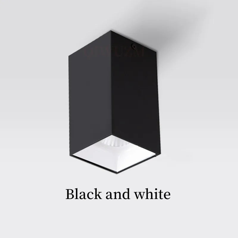 Spot LED en Saillie Cuisine Carré Anti-Éblouissement, 7 à 24 W, Noir ou Blanc