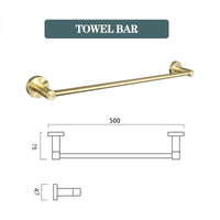 Accessoires Salle de Bain Doré Brossé Inox à la Pièce, 15 Articles