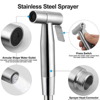 Douchette WC Pistolet Portable Inox et Cuivre