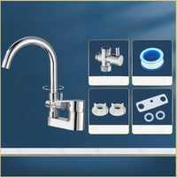 Mitigeur Lavabo Chromé 2 Trous avec Sortie Douchette, Col de Cygne ou Bec Orientable