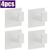 Patère Adhésive Carrée en Aluminium, Noir, Gris ou Blanc, Lot de 1 à 4 Crochets