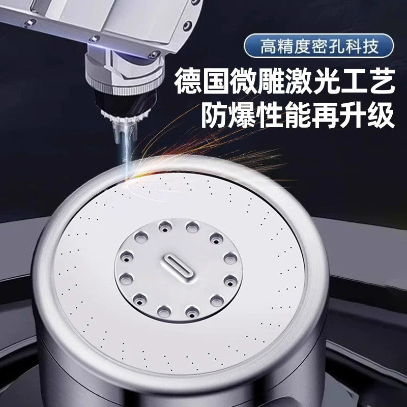 Pommeau de Douche Inox Brossé Haute Pression 3 Modes