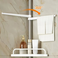 Étagère de Douche d'Angle Télescopique Sol-Plafond 4 Niveaux Sans Perçage