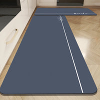 Tapis de Cuisine Antidérapant Absorbant, 4 Motifs, Gris ou Bleu Ardoise