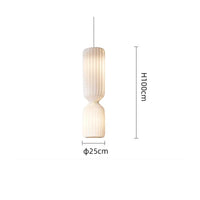 Suspension Cuisine ou Lampadaire Plissé Blanc en Tissu, 60 à 160 cm
