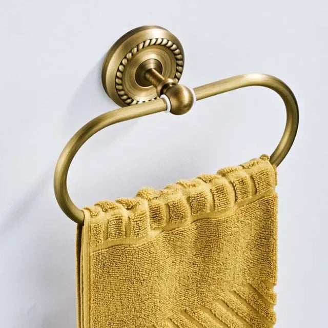 Accessoires Salle de Bain Laiton Antique Brossé à la Pièce, 20 Articles