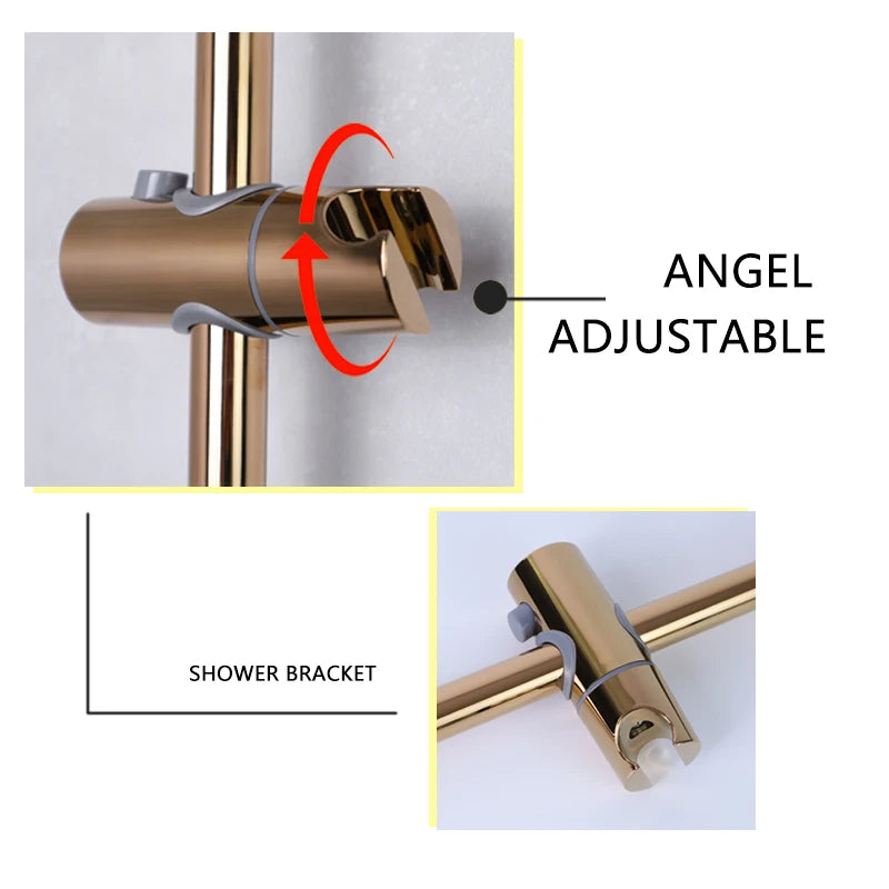 Barre de Douche Réglable Inox 64 cm, Ronde ou Carrée, 6 Finitions