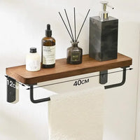 Accessoires Salle de Bain Bois Noyer Noir à la Pièce, 15 Articles