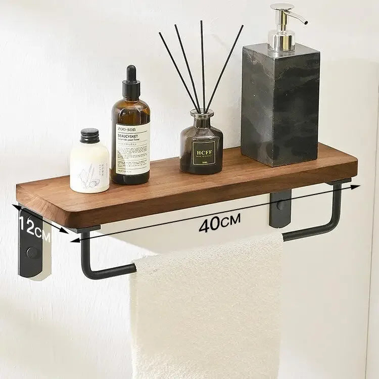Accessoires Salle de Bain Bois Noyer Noir à la Pièce, 15 Articles